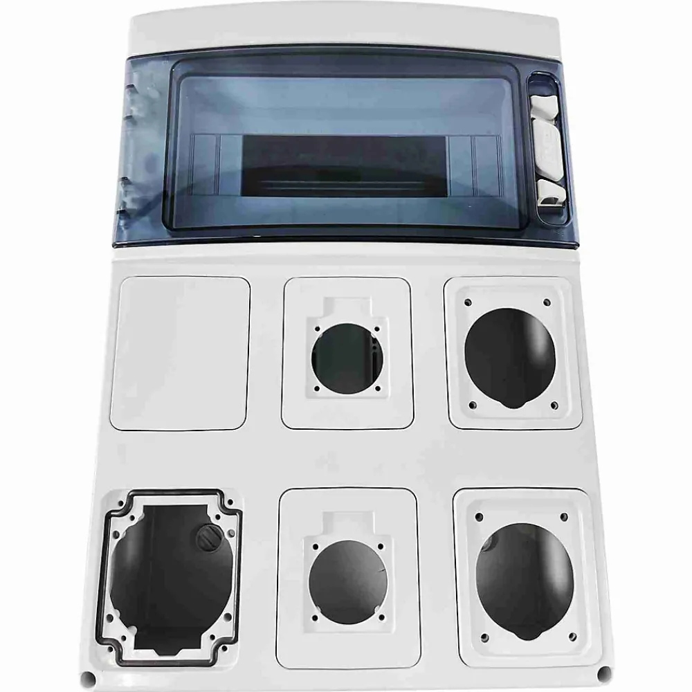 Ide Tableau Électrique Pré-Équipé-Pcsn12pt - Coffret Pour Prise étanche Ip65 - Prédécoupage 6 Prises - 1 Rangée De 12 Modules - Star