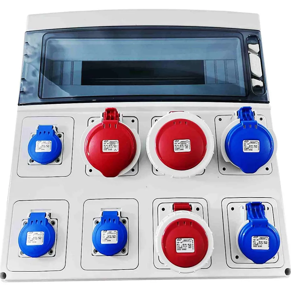 Ide Tableau Électrique Pré-Équipé-Pcsn18pt - Coffret Pour Prise étanche Ip65 - Prédécoupage 8 Prises - 1 Rangée De 18 Modules - Star