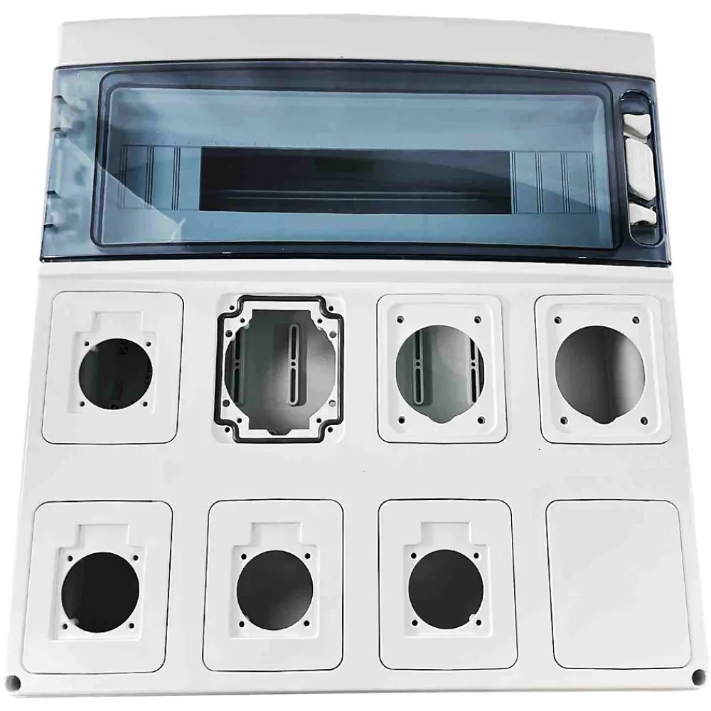 Ide Tableau Électrique Pré-Équipé-Pcsn18pt - Coffret Pour Prise étanche Ip65 - Prédécoupage 8 Prises - 1 Rangée De 18 Modules - Star