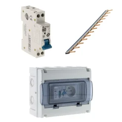 Zenitech Tableau Électrique Pré-Équipé-Peigne 13 modules + coffret + disjoncteur