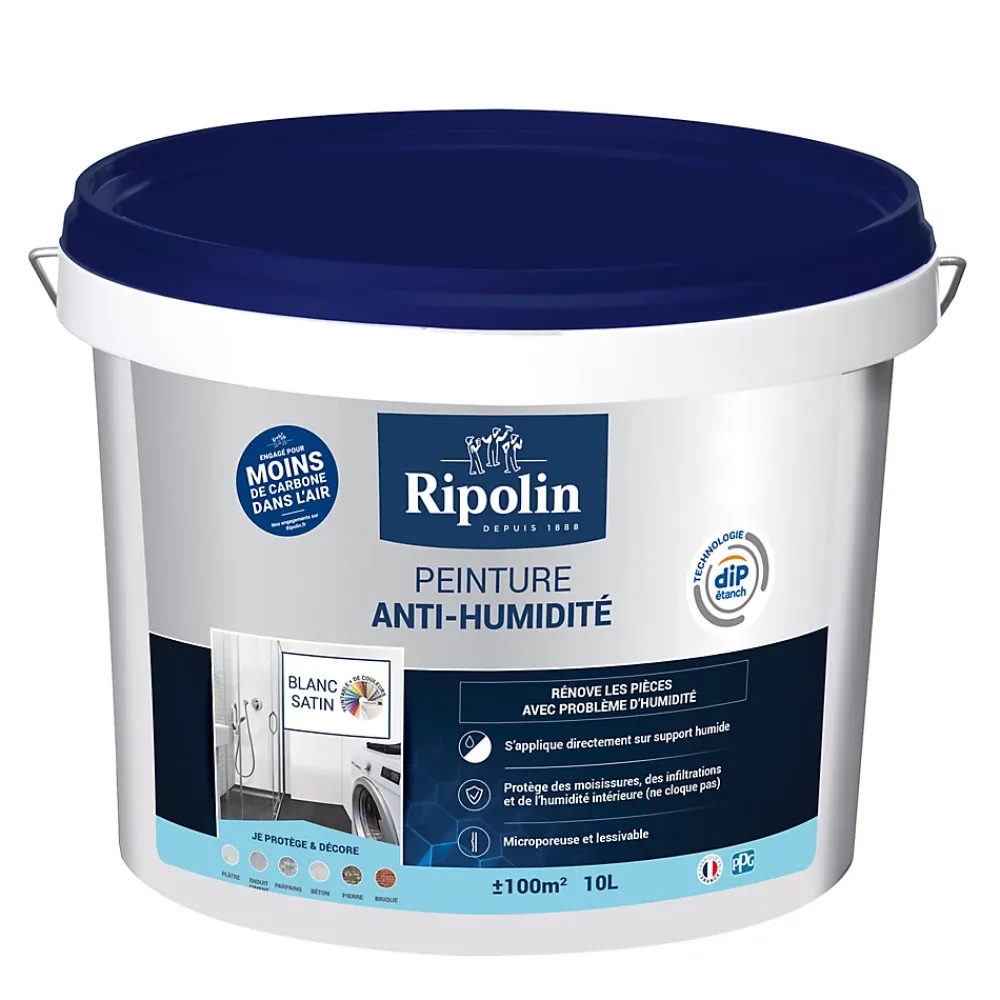 Ripolin Etanchéité Du Mur Intérieur-Peinture anti-humidité intérieur satin blanc 10L