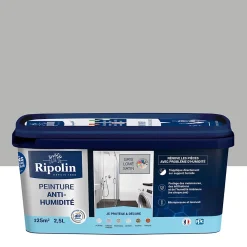 Ripolin Peinture anti-humidité intérieur satin gris lome L
