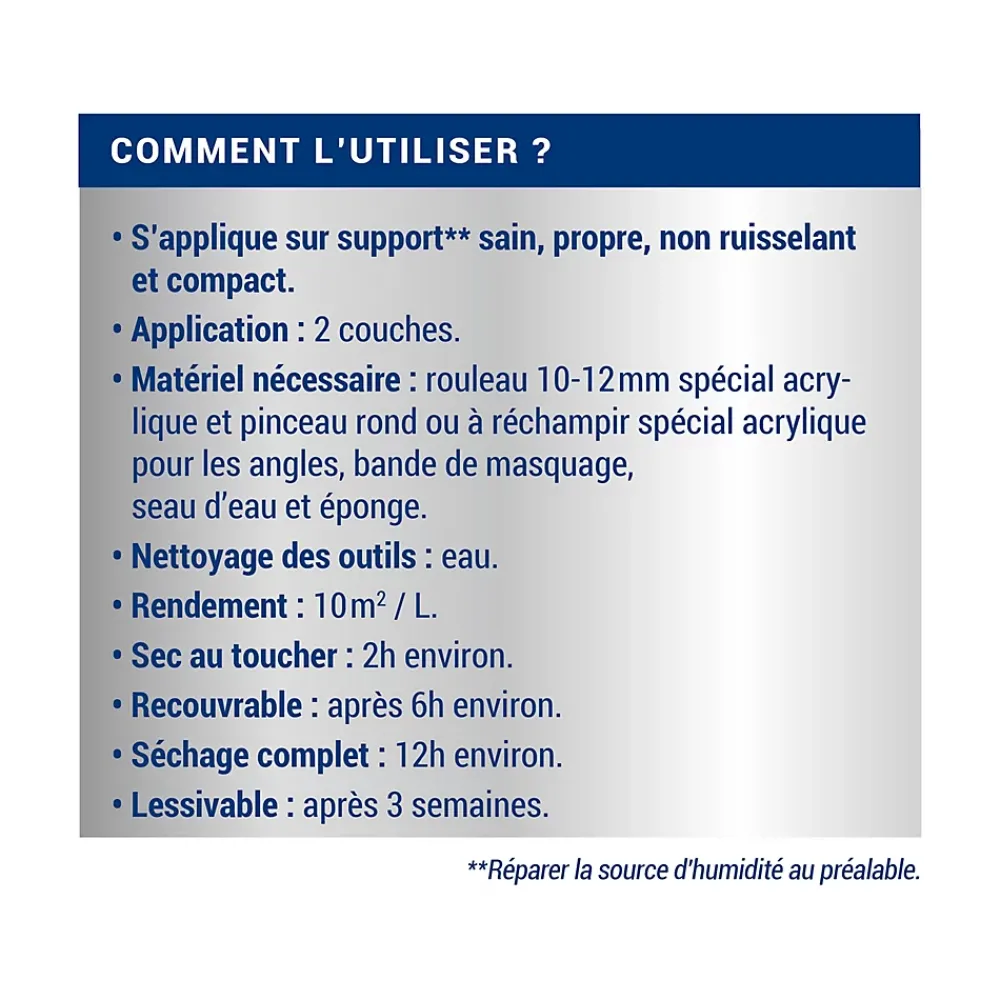Ripolin Etanchéité Du Mur Intérieur-Peinture anti-humidité intérieur satin gris lome 0,75L