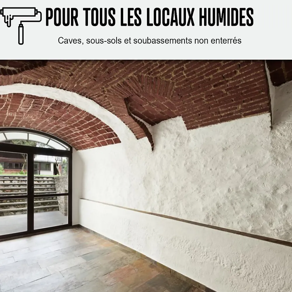 Arcane Industries Etanchéité Du Mur Intérieur-Peinture anti humidité mur humide salle de bain - ARCASCREEN - 2.5 L (jusqu'à 10 m²) -