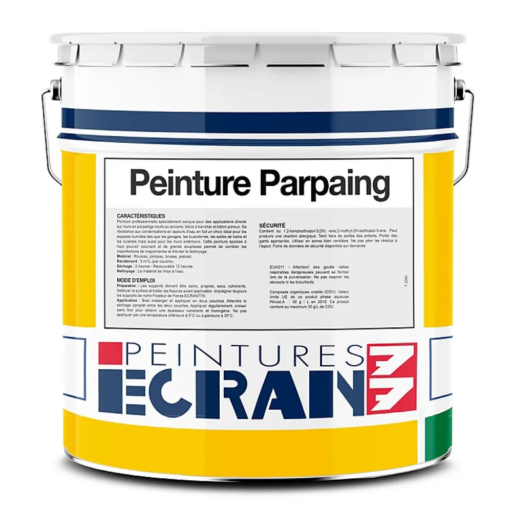 Ecran77 Peinture parpaing, bloc béton, agglo béton, peinture professionnelle opacifiante, sans odeur, mur intérieur, extérieur -15