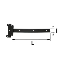 Afbat - Tb Industrie Sas Accessoire Pour Volet, Fenêtre Et Portail-Penture bout carré acier noir Afbat L.500 mm