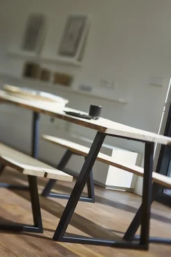 Mottez Pied De Meuble-Pied de banc modèle trapèze H. 40 cm métal noir