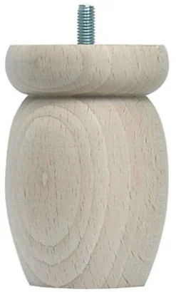 Bar plus Pied De Meuble-Pied de lit boule H. 100 mm x ø68 mm brut