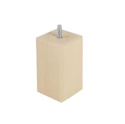 Bar plus Pied de lit carré en hêtre texture bois H. 10 x L. 5,5 cm