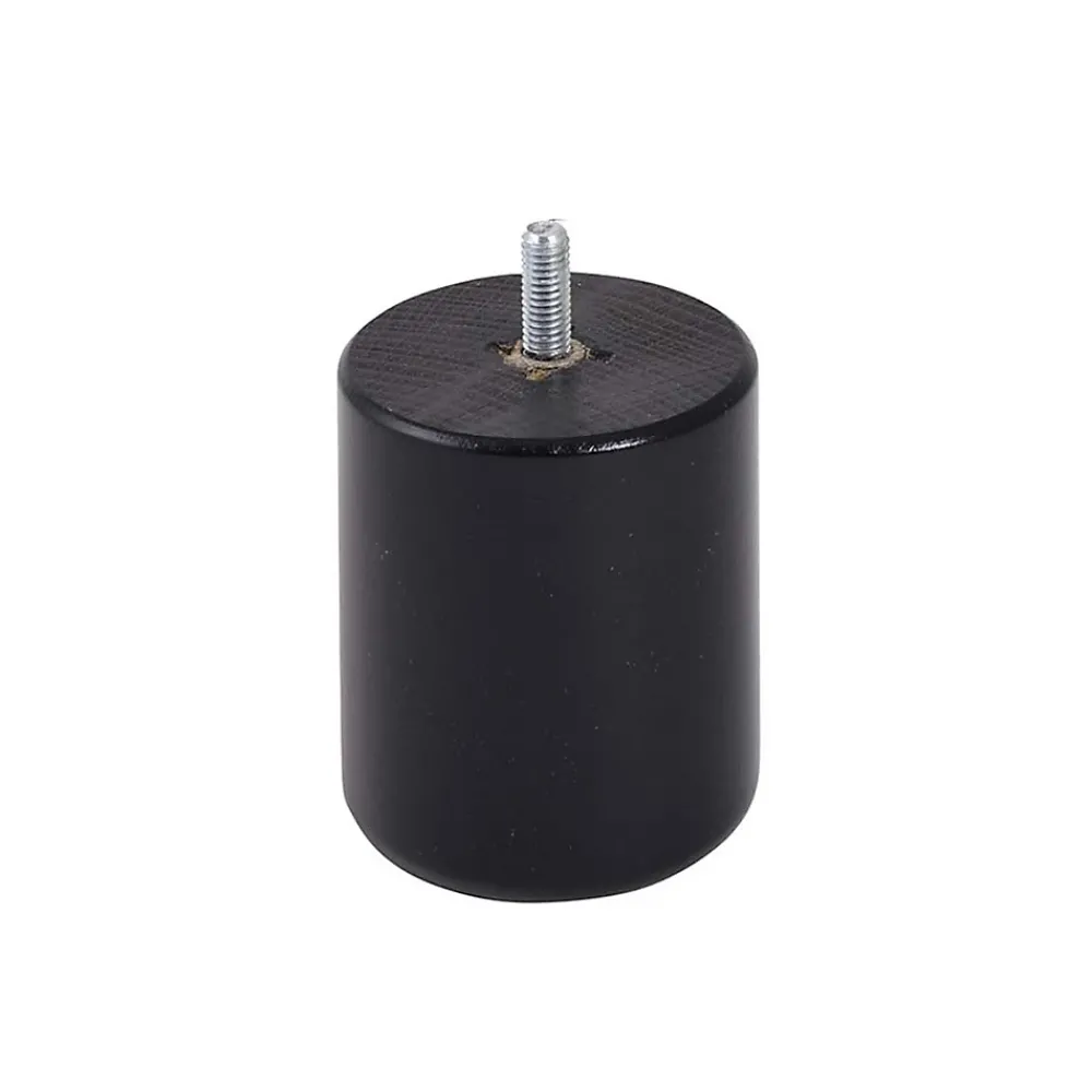 Bar plus Pied De Meuble-Pied de lit cylindrique en hêtre noir H. 8 x Ø6,8 cm