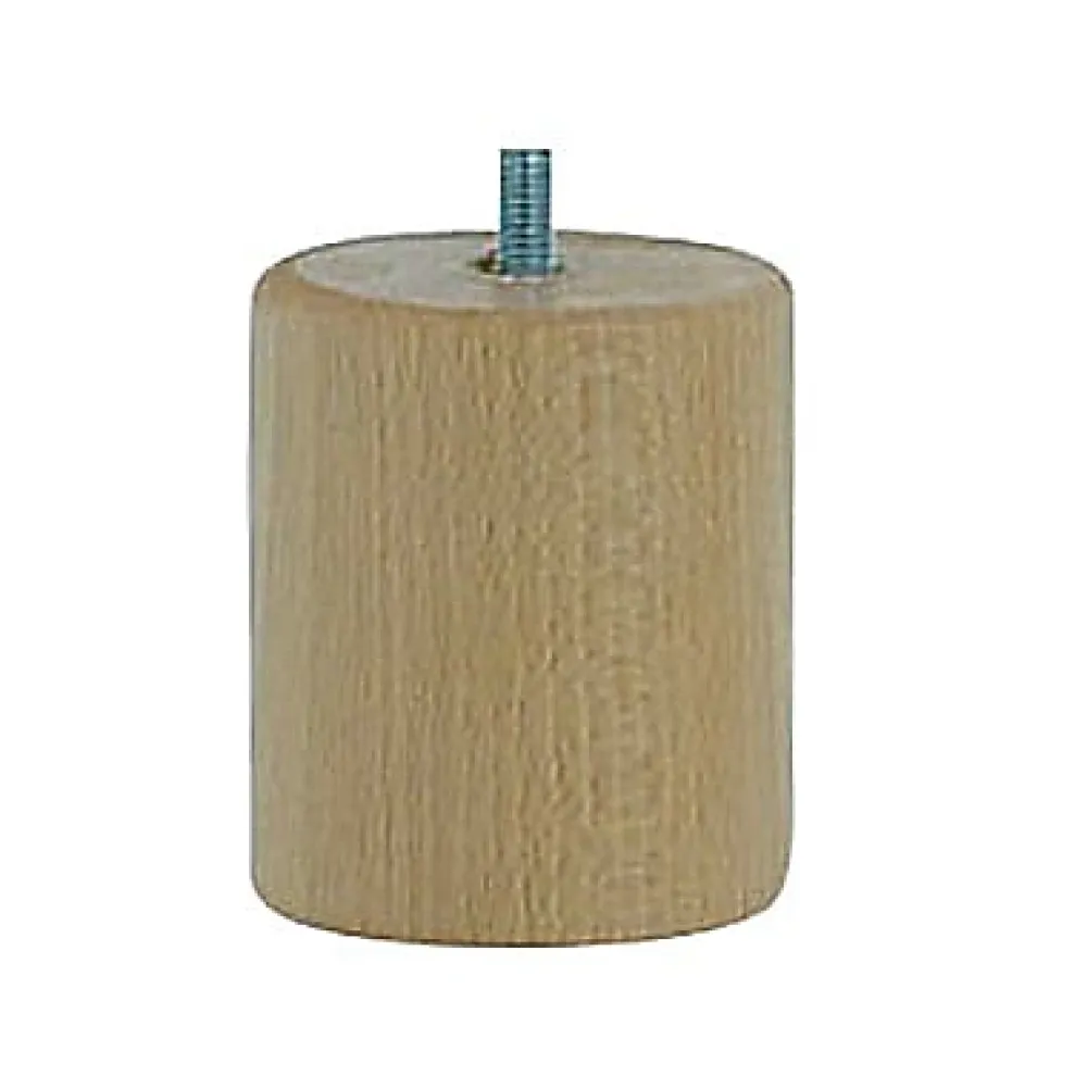 Bar plus Pied de lit cylindrique H. 80 mm x ø68 mm verni