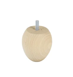 Bar plus Pied de lit ovale en hêtre texture bois H. 7 x L. 7 cm