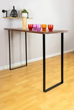 Pied De Meuble-Pied de meuble cadre en acier noir Cime H. 85 cm