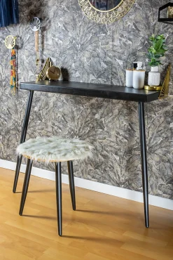 Pied De Meuble-Pied de meuble fuseau en acier noir Cime H. 41 cm