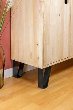 Pied De Meuble-Pied de meuble triangle en acier noir H. 15 cm