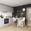 GoodHome Pied de plan de travail Nantua H. 87.5 cm / 90 cm x ø 6 cm blanc, 1 pièce