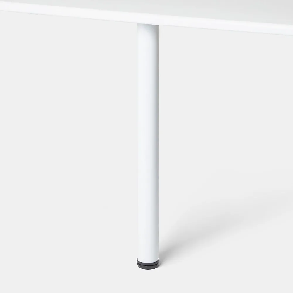 GoodHome Pied de plan de travail Nantua H. 87.5 cm / 90 cm x ø 6 cm blanc, 1 pièce