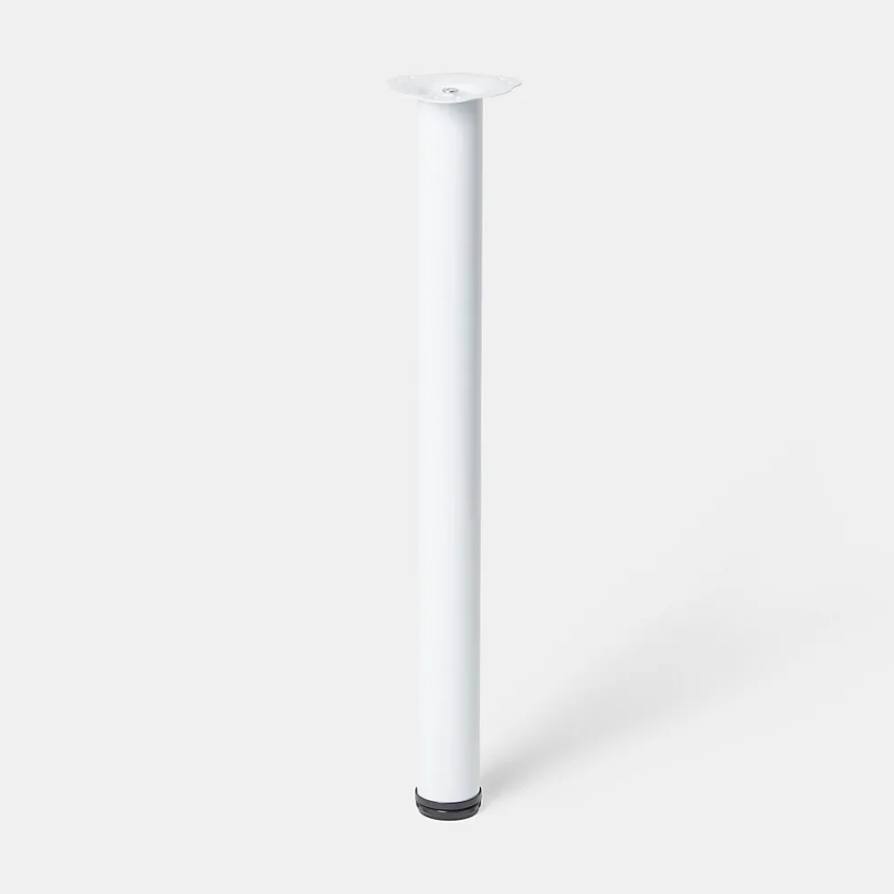 GoodHome Pied de plan de travail Nantua H. 87.5 cm / 90 cm x ø 6 cm blanc, 1 pièce