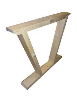 Pied De Meuble-Pied de table bois brut L.79 x 7 H.4 cm
