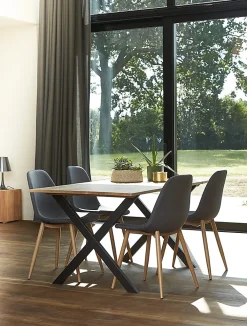 Mottez Pied de table modèle X H. 71 cm métal noir