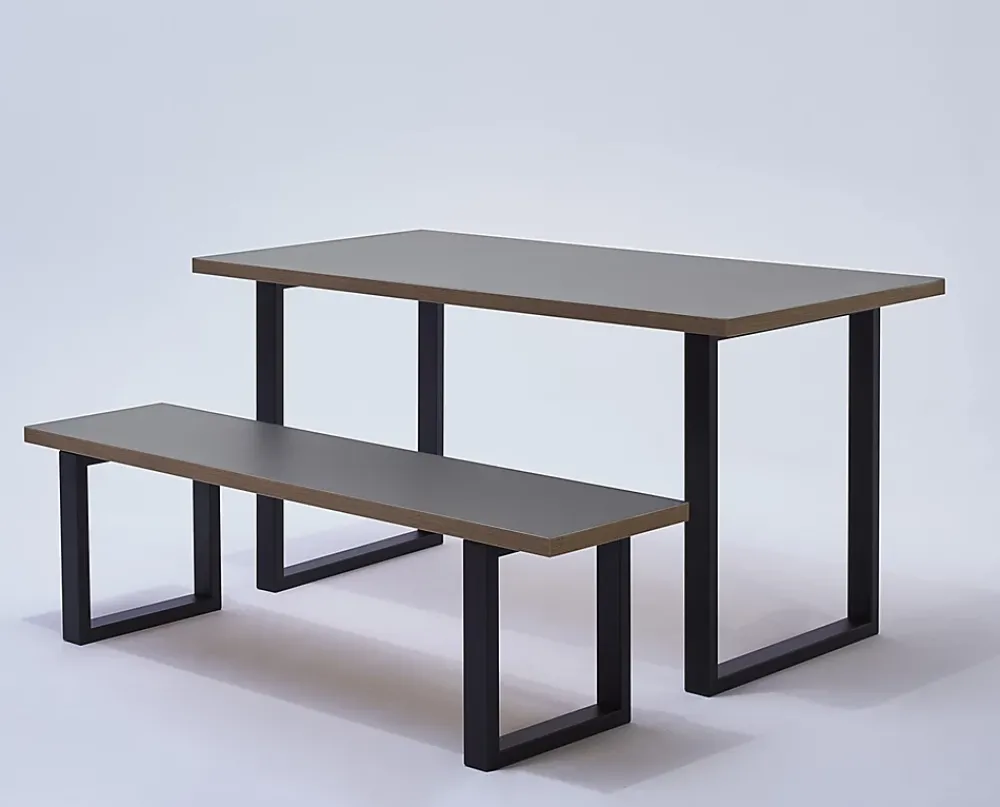 Mottez Pied de table rectangle H. 71 x l. 59 cm métal noir