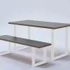 Mottez Pied De Meuble-Pied de table rectangle H. 71 cm métal blanc