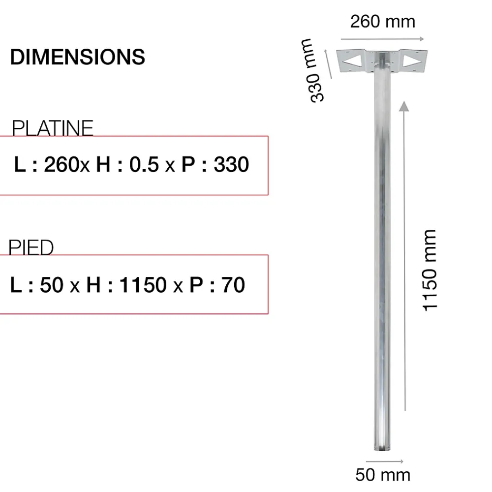 Renz Pied De Boîte Aux Lettres-Pied elliptique Aluminium brut