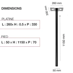 Renz Pied elliptique Noir mat RAL 9005MT30