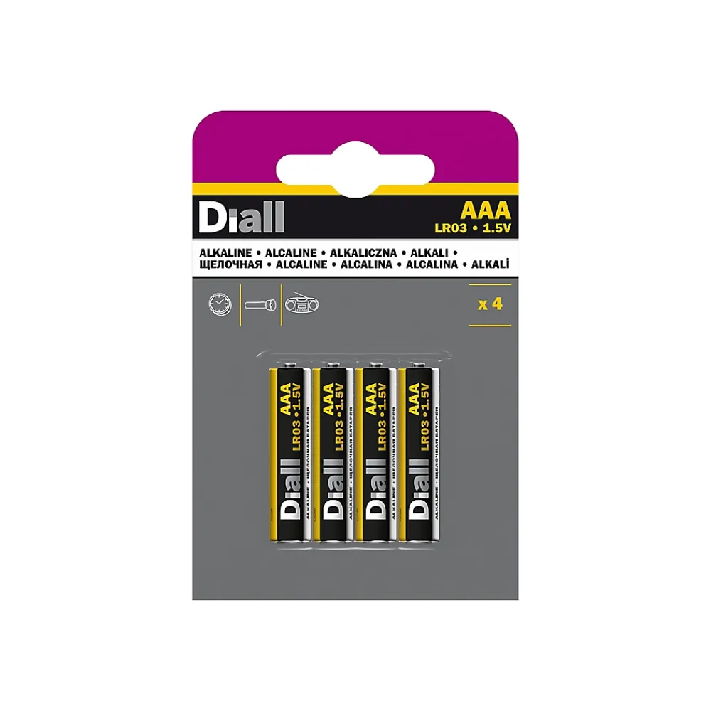Diall Pile alcaline AAA (LR03) , lot de 4