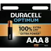 Duracell Pile alcaline AAA (LR03) Optimum, lot de 8