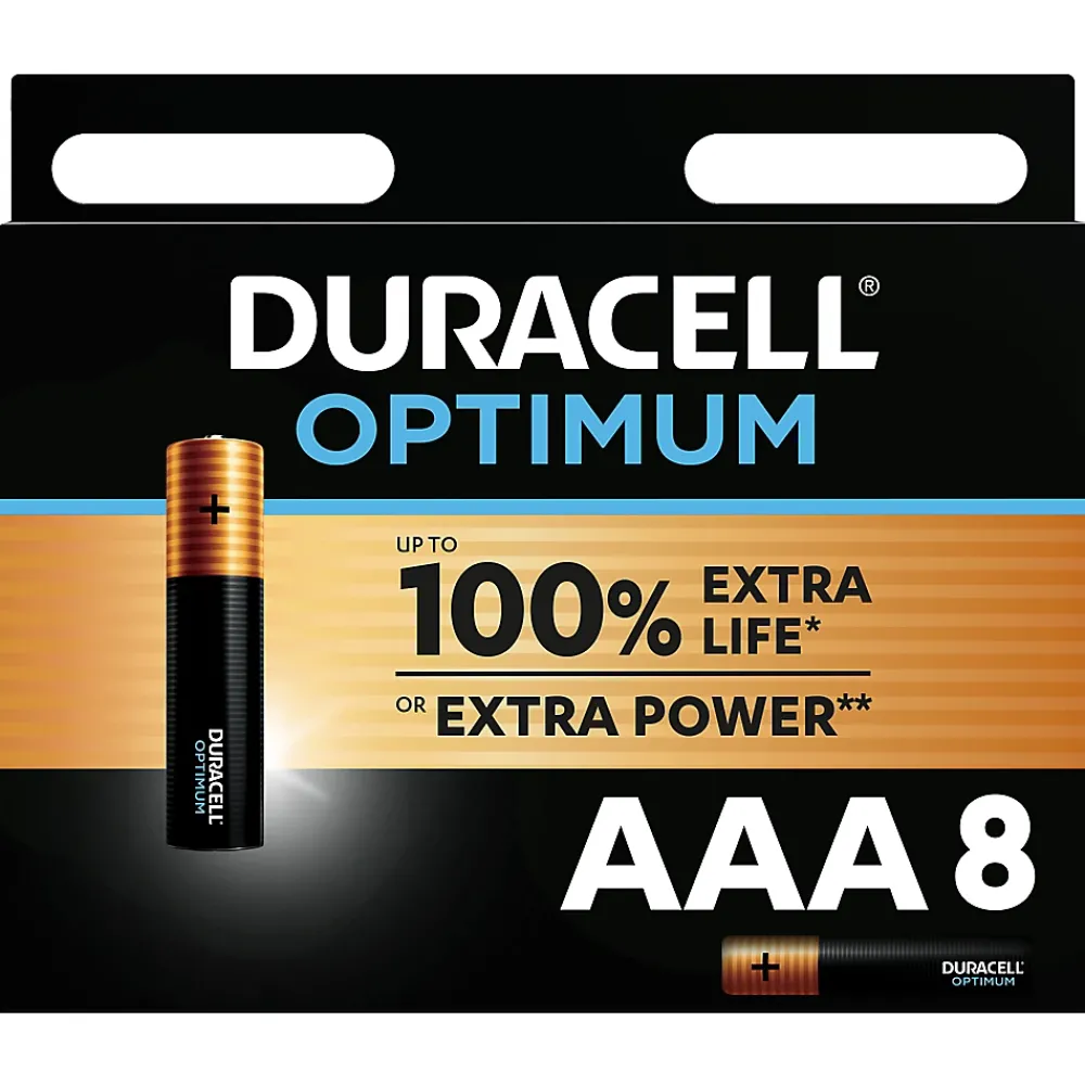 Duracell Pile alcaline AAA (LR03) Optimum, lot de 8