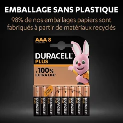 Duracell Pile Aaa-Pile alcaline AAA (LR03) Plus, lot de 8