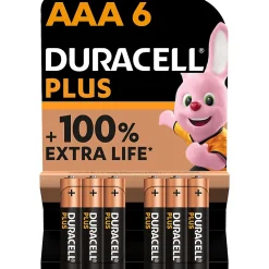 Duracell Pile alcaline AAA (LR03) Plus, lot de 6