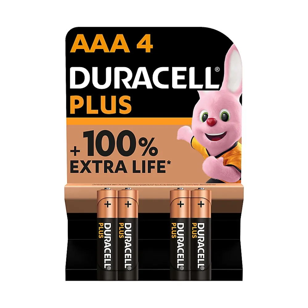 Duracell Pile alcaline AAA (LR03) Plus, lot de 4