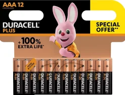 Duracell Pile Aaa|Pile Lr03-Pile alcaline AAA (LR03) Plus non rechargeable, lot de 12