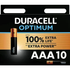 Duracell Pile alcaline AAA (LR03) Optimum, lot de 10