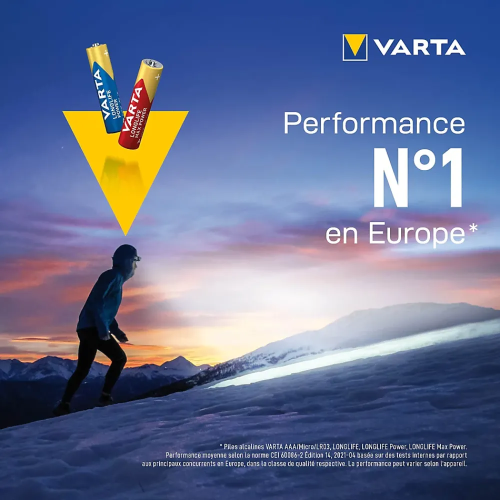 Varta Pile alcaline AAA (LR03) Long-life Power D, lot de 4