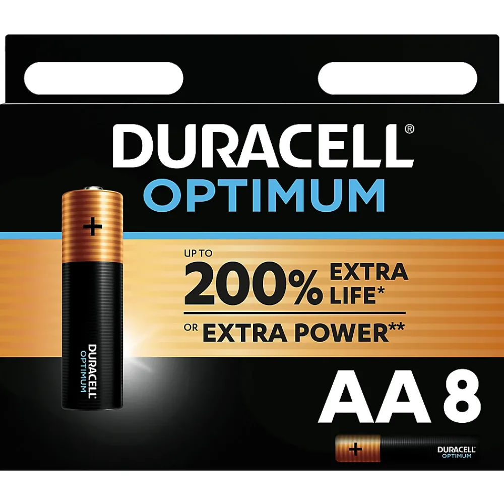 Duracell Pile Aa-Pile alcaline AA (LR6) Optimum, lot de 8