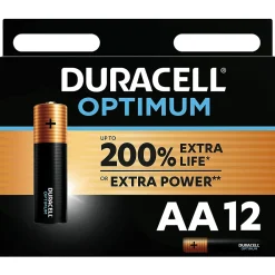 Duracell Pile alcaline AA (LR6) Optimum, lot de 12
