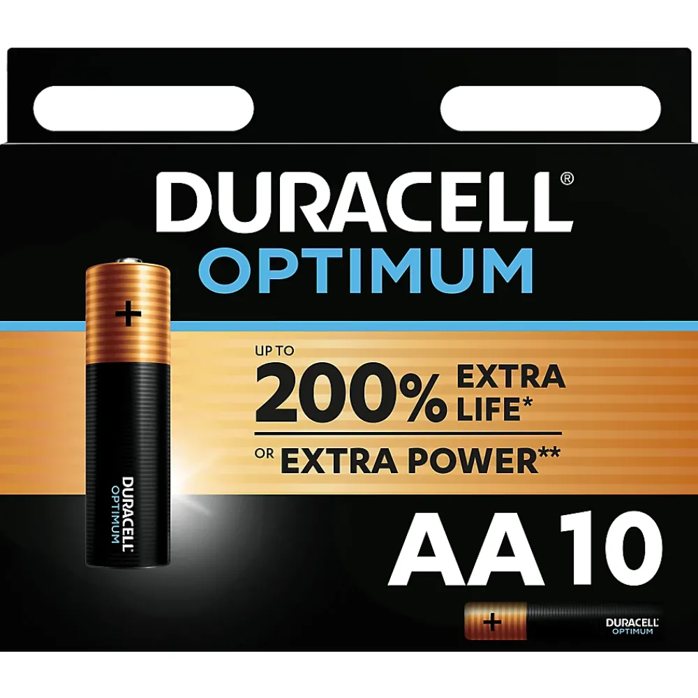 Duracell Pile alcaline AA (LR6) Optimum, lot de 10