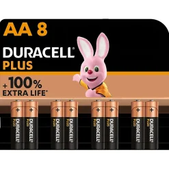 Duracell Pile alcaline AA (LR6) Plus, lot de 8