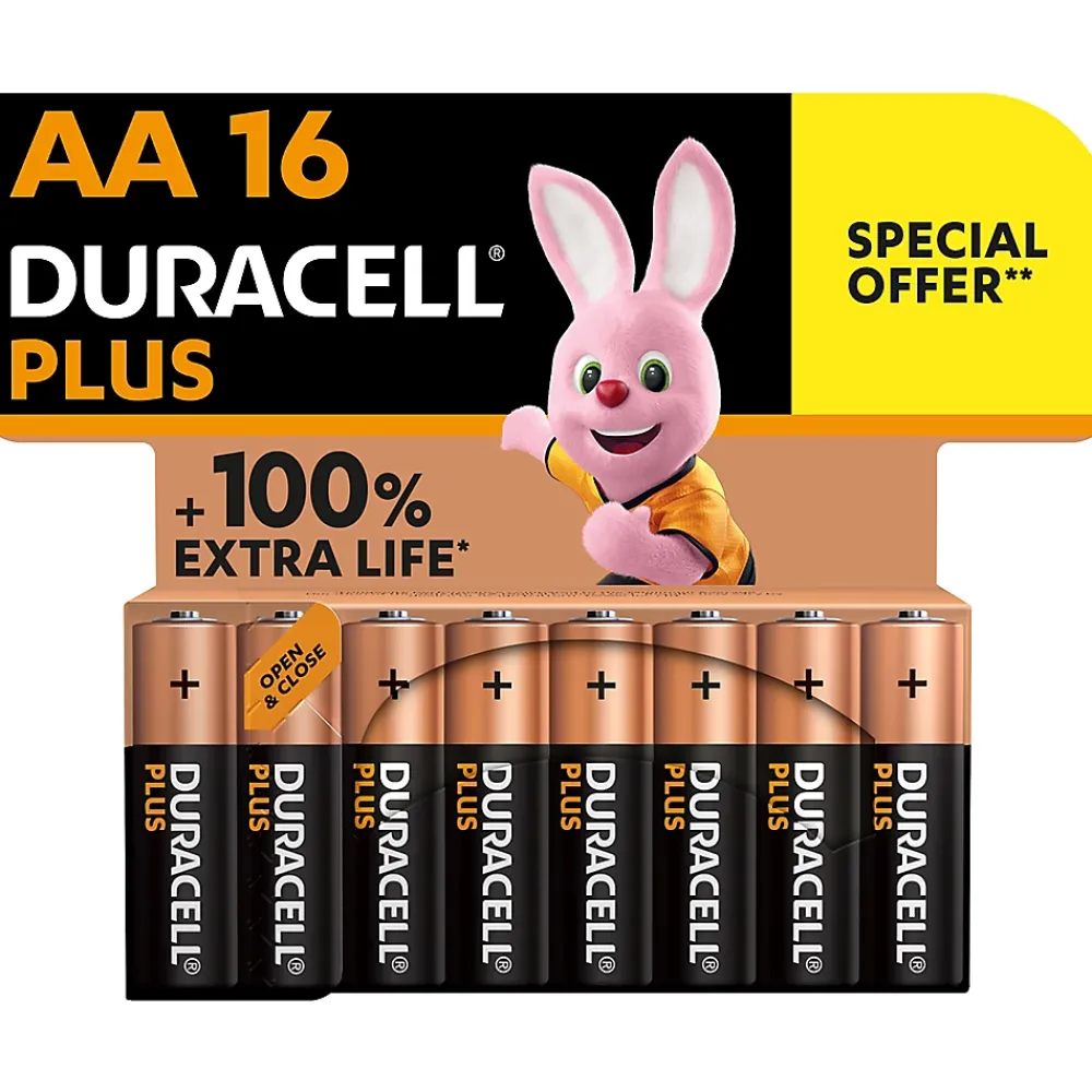 Duracell Pile Aa|Pile Lr6-Pile alcaline AA (LR6) Plus, lot de 16