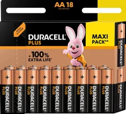 Duracell Pile Aa|Pile Lr6-Pile alcaline AA (LR6) Plus, lot de 18