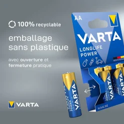 Varta Pile alcaline AA (LR6) Long-life Power, lot de 24