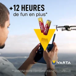 Varta Pile alcaline AA (LR6) Long-life Max Power, lot de 4