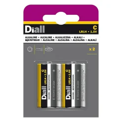 Diall Pile C|Pile Alcaline-Pile alcaline C (LR14) , lot de 2