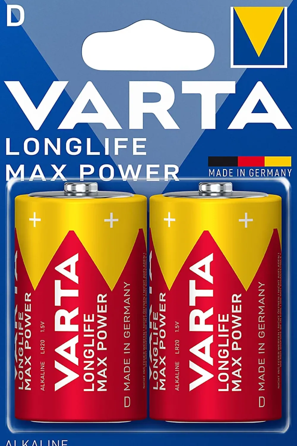 Varta Pile D|Pile Alcaline-Pile alcaline D (LR20) Long-life Max Power D, lot de 2