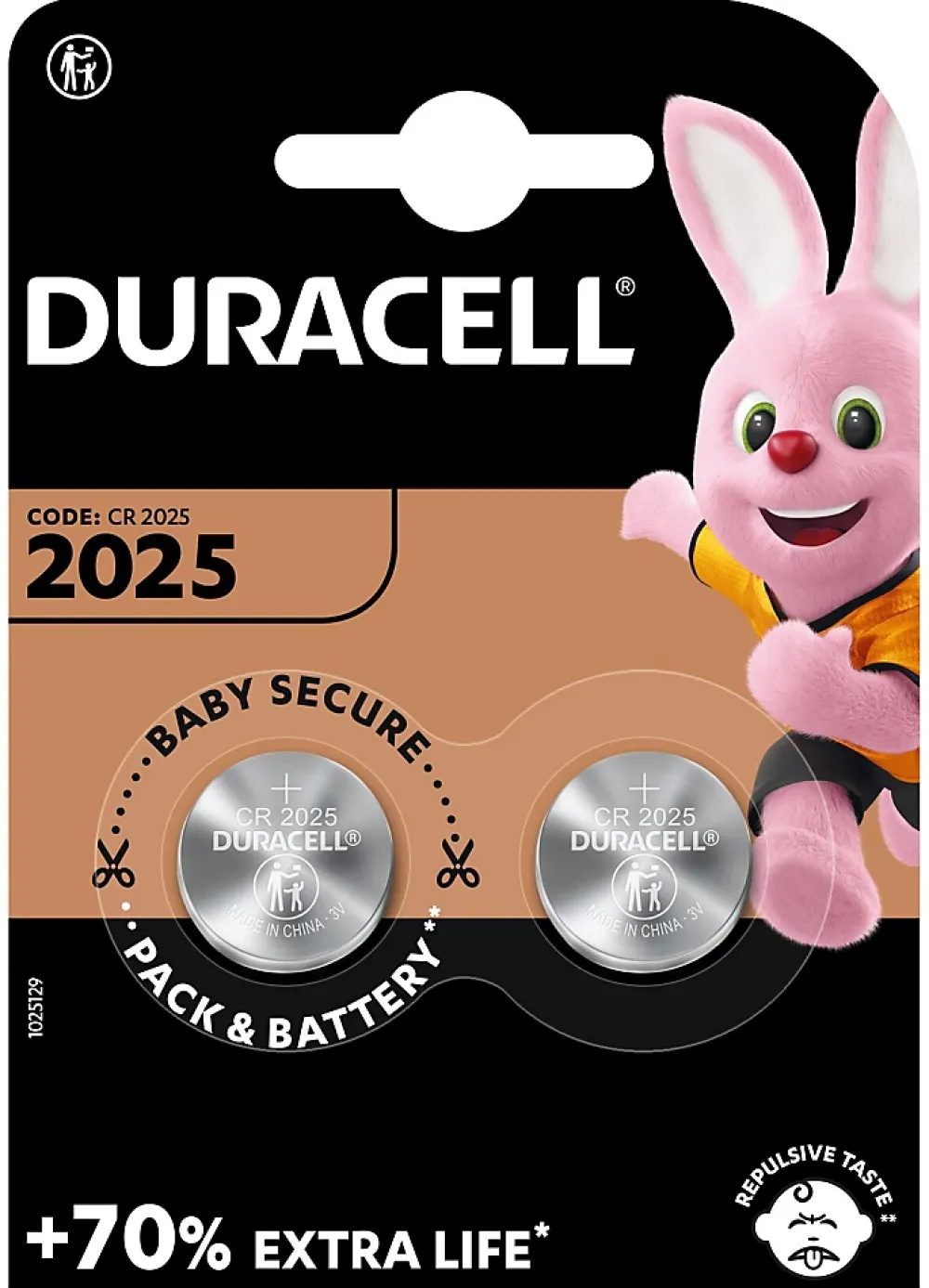 Duracell Pile au lithium CR2025 , lot de 2