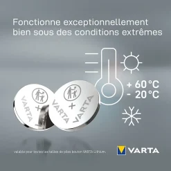 Varta Pile au lithium CR2016 , lot de 2