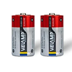 Velamp Pile Aa-Pile pour lampe de poche alcaline, LR20 D, 1,5V. 2 pièces